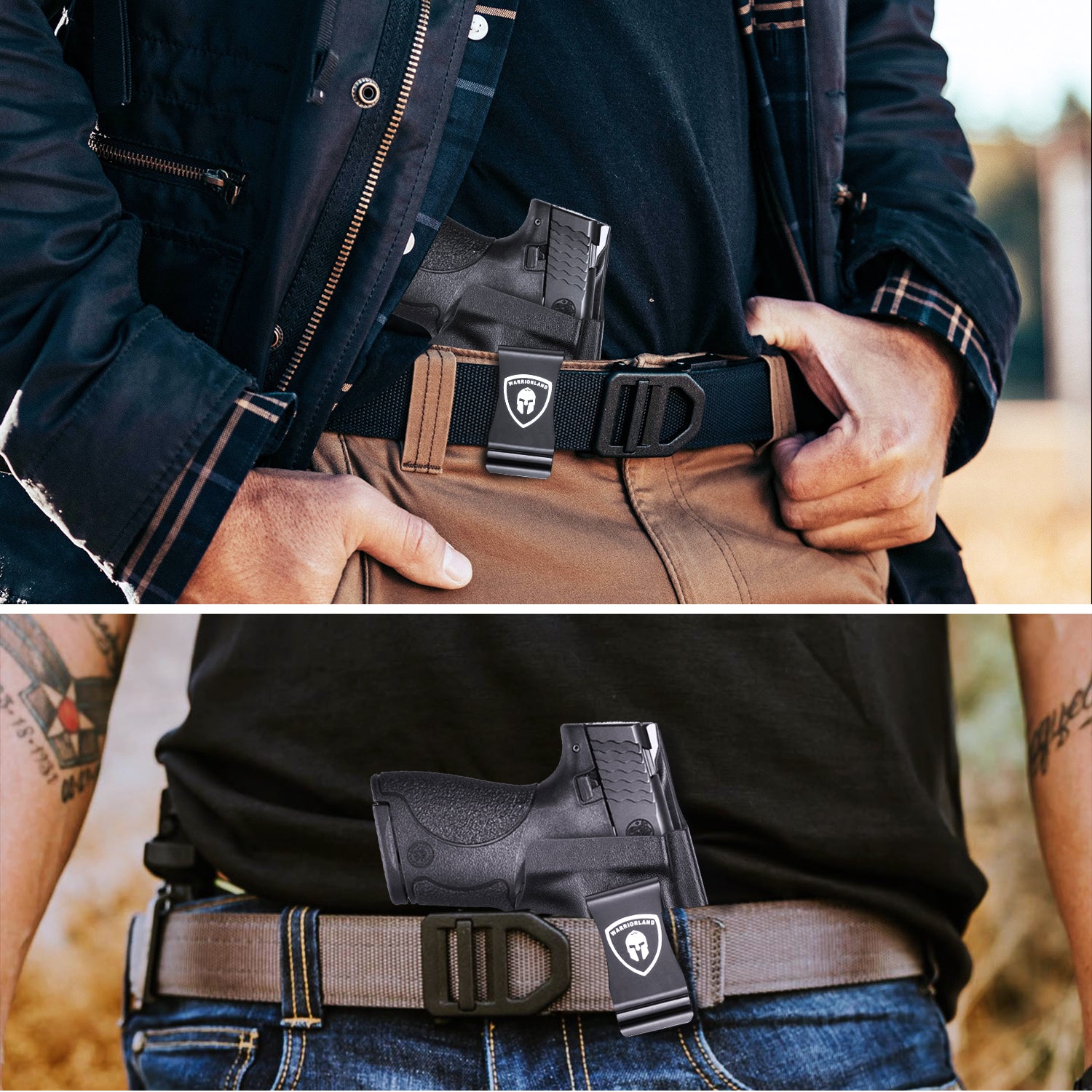 Kydex IWB Holster Smith & Wesson M&P Shield /Plus/ M2.0  9mm/.40 Pistol Adjustable Ride Height Metal Belt Clip | WARRIORLAND