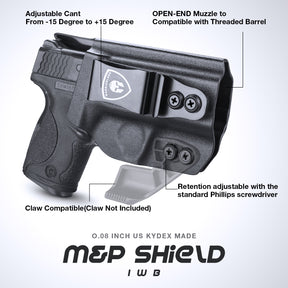 Kydex IWB Holster Smith & Wesson M&P Shield /Plus/ M2.0  9mm/.40 Pistol Adjustable Ride Height Metal Belt Clip | WARRIORLAND