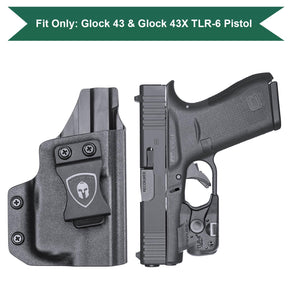 Glock 43 43X with TLR 6  IWB Light Bearing Holster Kydex Right/ Left Handed