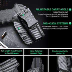 Carbon Fiber Kydex IWB Holster for SCCY CPX 1 2 CPX-1 CPX-2 9mm with No Rail Concealed Carry | WARRIORLAND