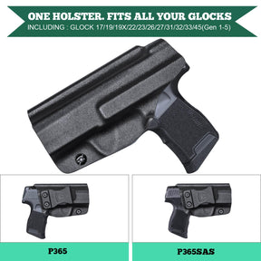 IWB Kydex Holster for Sig Sauer P365 SAS P365X 9mm Pistol Right/ Left Handed | WARRIORLAND