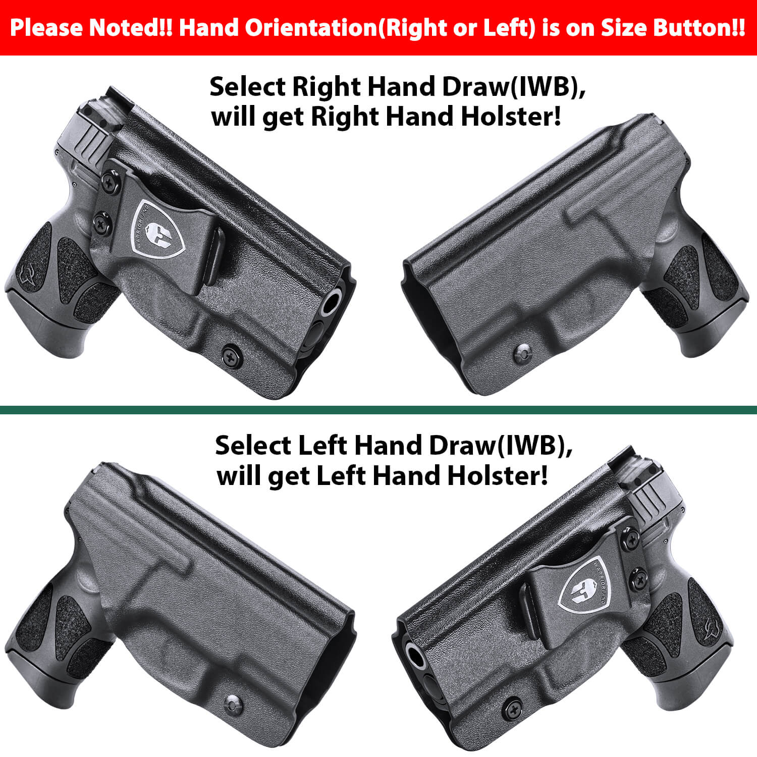 Kydex IWB Holster for Taurus G2C G3C Millennium PT111 G2 PT140 9mm Fully Trigger Guard Right/ Left Handed | WARRIORLAND